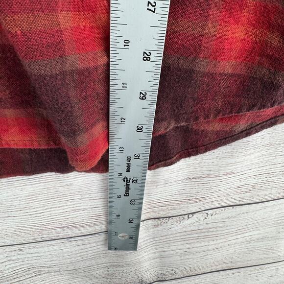 Pendleton Mason Plaid Flannel Button Down Shirt Mens XL Red Brown - Picture 12 of 12